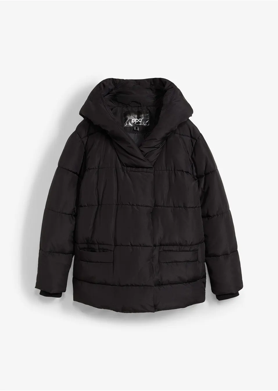 Gewatteerde jas met capuchon van gerecycled polyester   